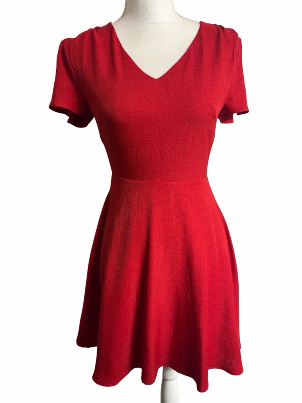 Altar'd State Red V-Neck Short Sleeve Mini Dress